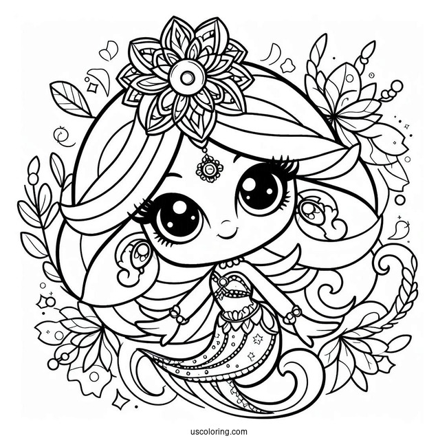 Shimmer And Shine Coloring Page Of Simple Nazboo Outline For Preschoolers
