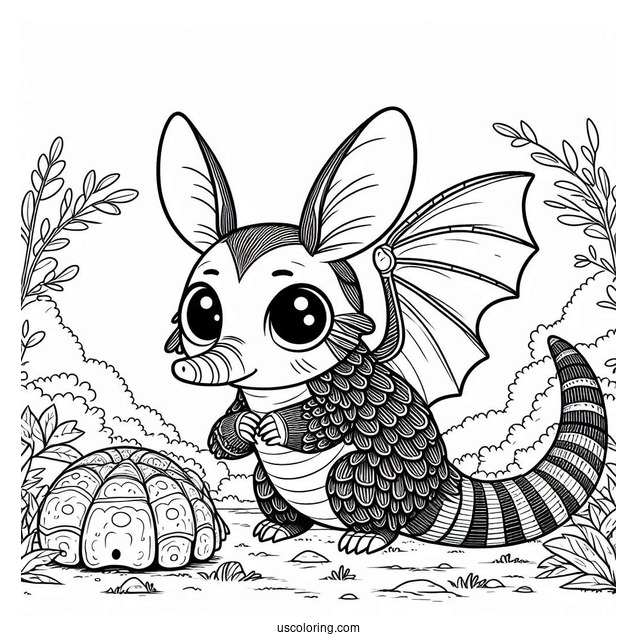 Raya And The Last Dragon Coloring Page Of Kawaii Tuk Tuk The Armadillo For Kids