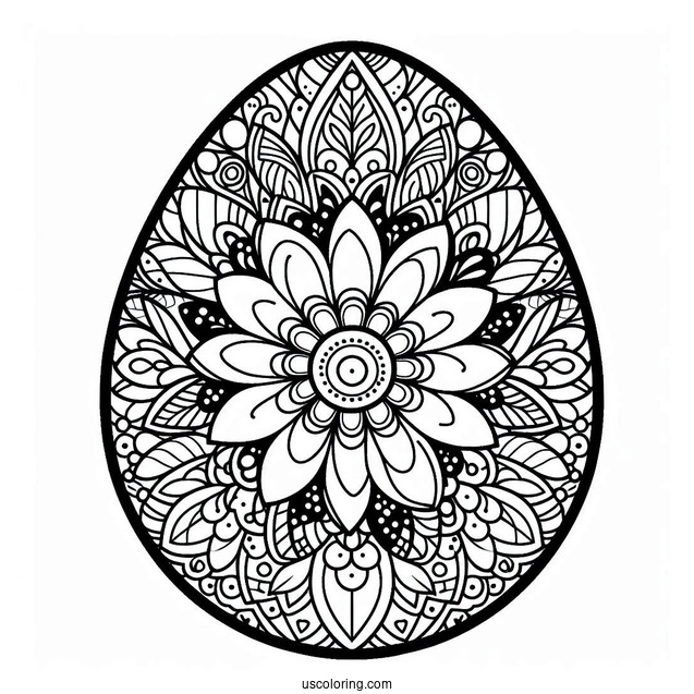 Easter Egg Flower Mandala Design