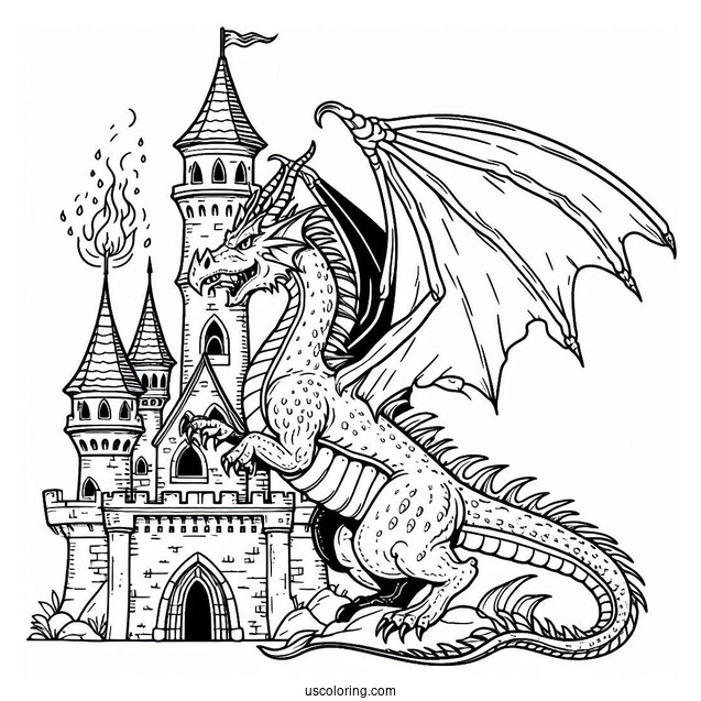 Dragon Protecting Castle