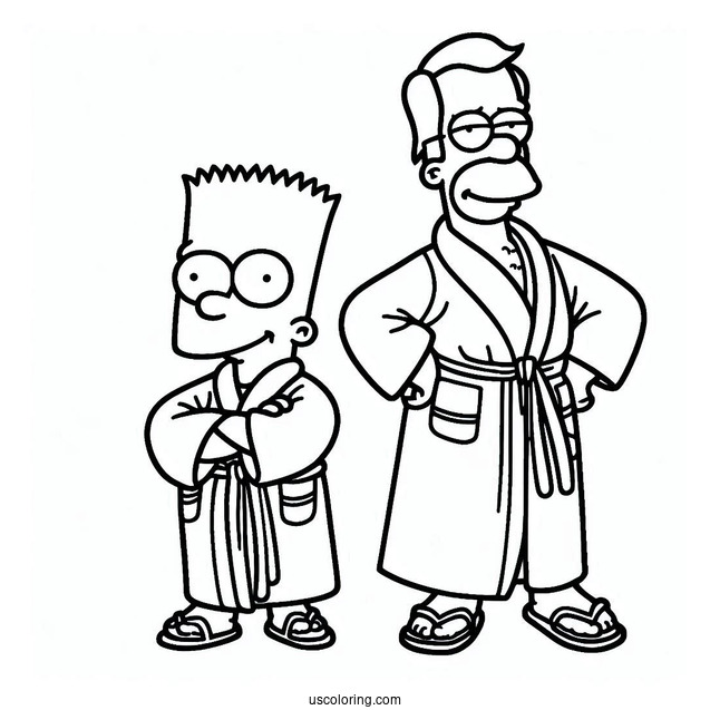 Milhouse And Bart Wearing Robes To Color