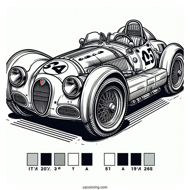 Alfa Romeo Race Car Coloring Sheet
