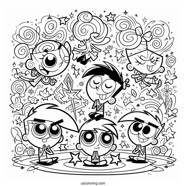 Nickelodeon Coloring Page Of The Fairly OddParents For Kids