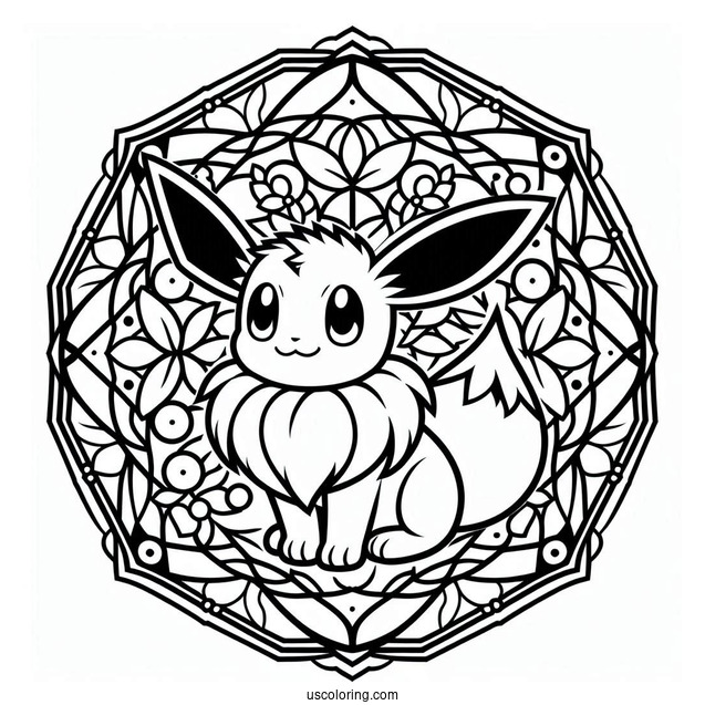 Eevee Inside Octagon Mandala