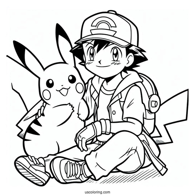 Ash And Pikachu To Color