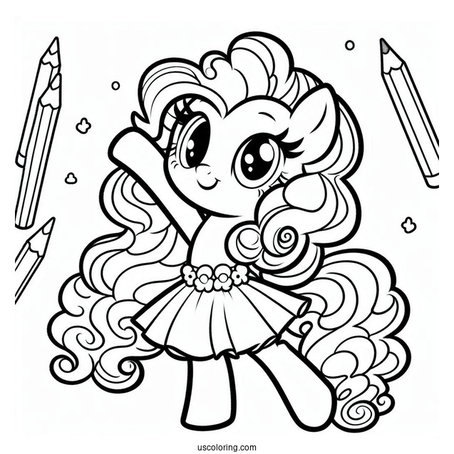 Pinkie Pie Coloring Page High Fiving Equestria Girls Version
