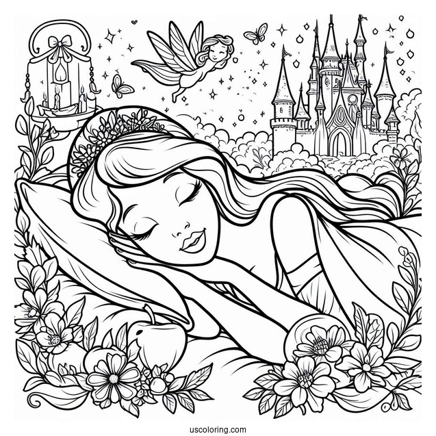 Sleeping Beauty Coloring Page Of Fairy Godmother Fauna For Preschoolers