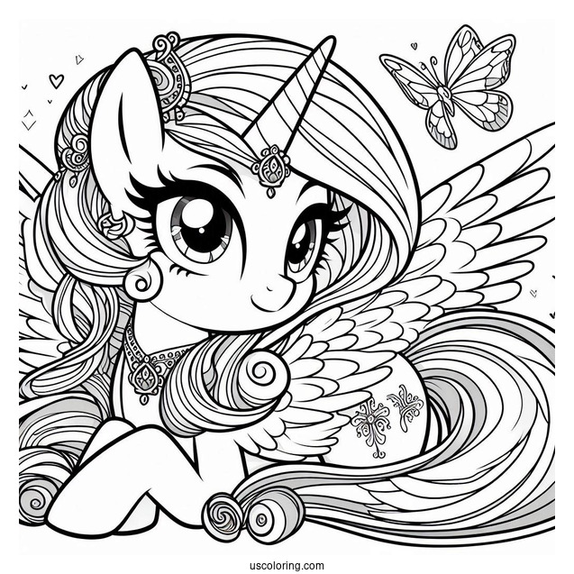 Coloring Sheet of Equestria Girls Principal Celestria
