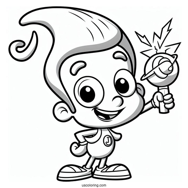 Nickelodeon Coloring Page Of Easy Jimmy Neutron For Preschoolers