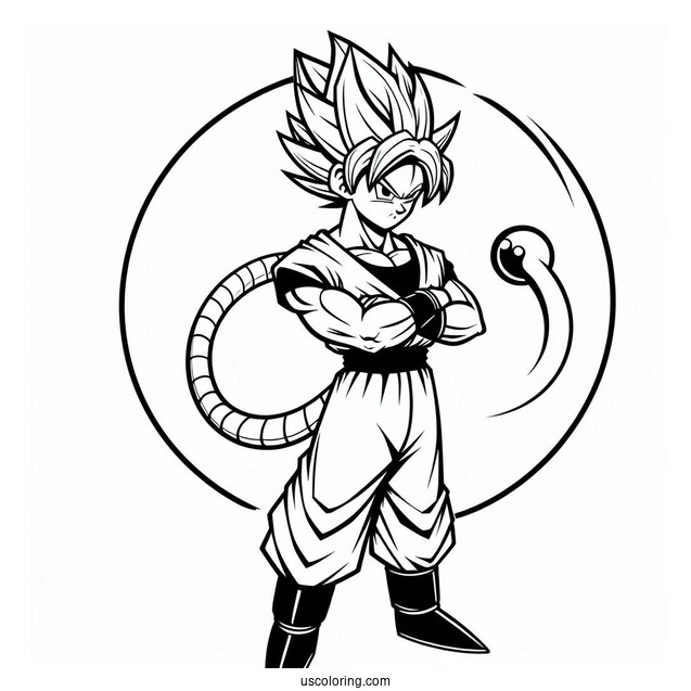 Popular Dragon Ball Z Characters To Color With Logo