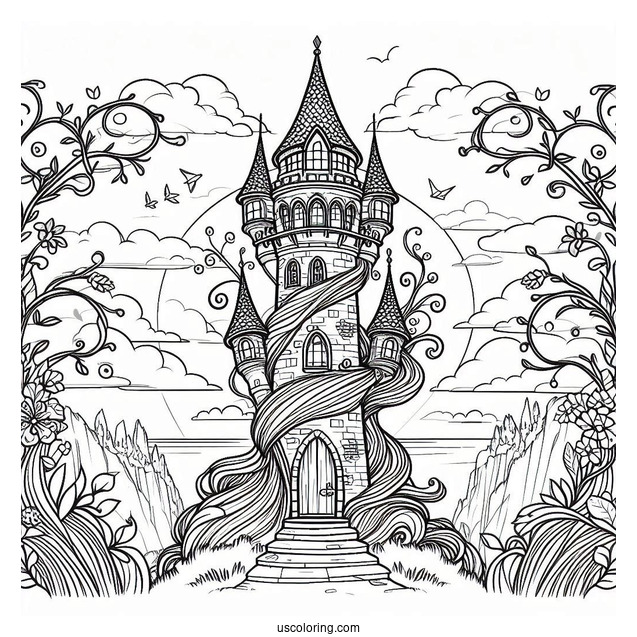 Tower From Tangled Coloring Page
