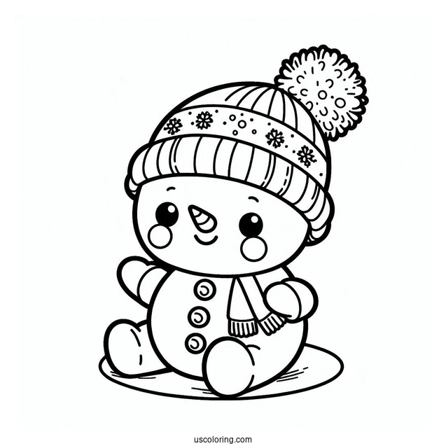 Baby Snowman To Color For Kids