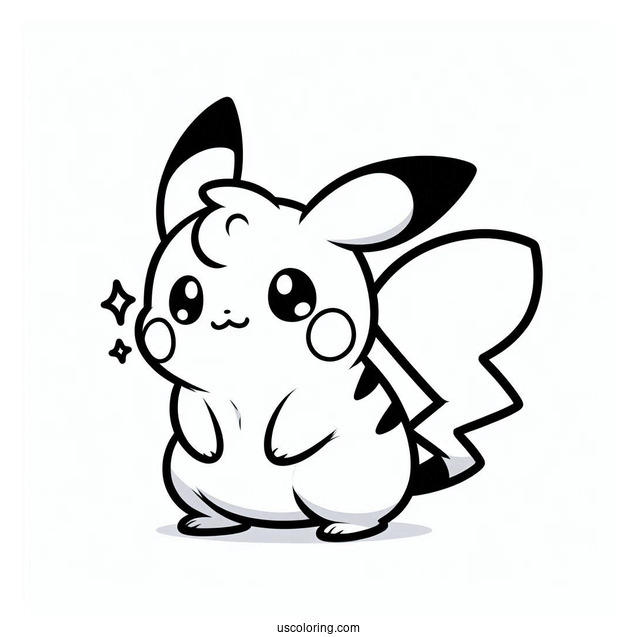 Cute Alolan Raichu Coloring Page For Preschoolers