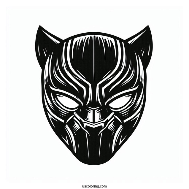 Black Panther Mask Coloring Page