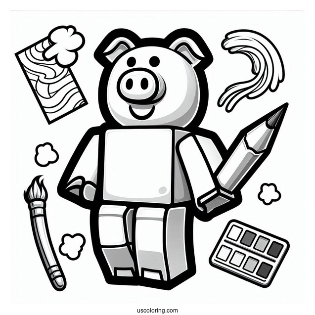 Roblox Piggy Coloring Sheet