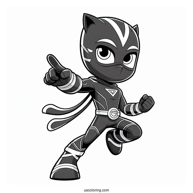PJ Masks Coloring Page Of Night Ninja In Cool Pose