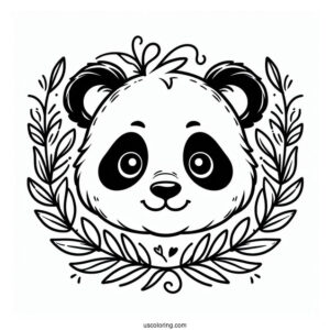 Outline Of Panda Head To Color