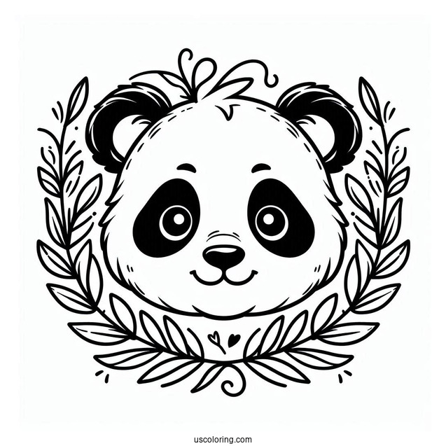 Outline Of Panda Head To Color