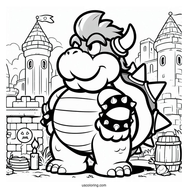 Bowser Coloring Sheet For Kids