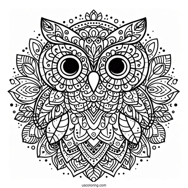 Mandala Owl Coloring Page