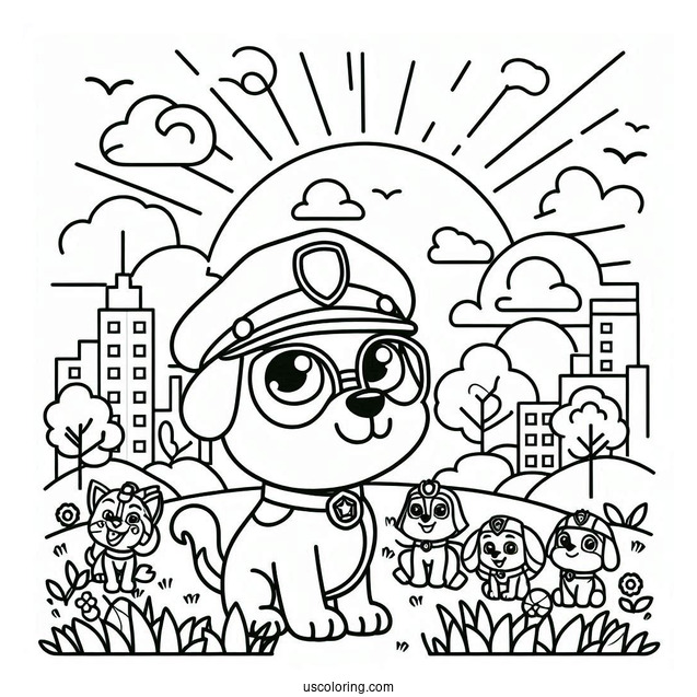 Simple Outline Of Sky To Color For Kids