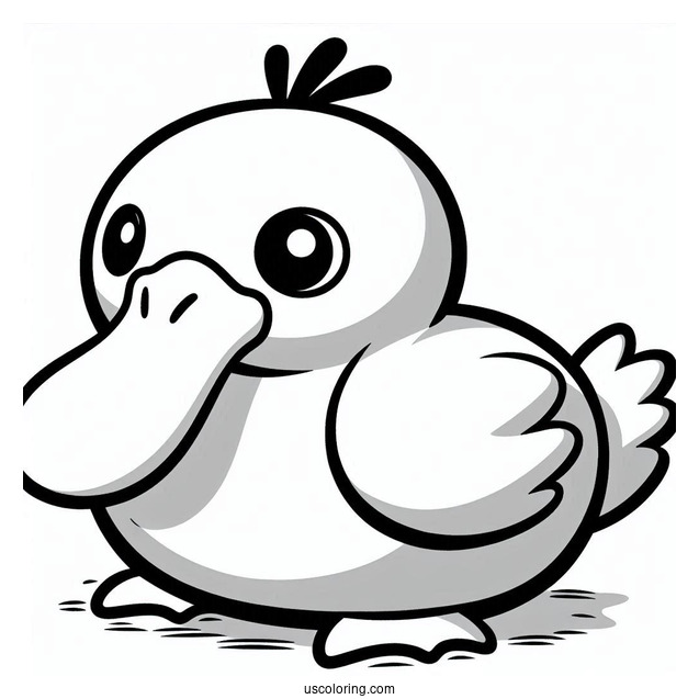 Easy Psyduck Coloring Page For Kids