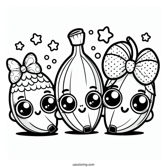 Coloring Sheet Of Buncho Bananas Shopkins