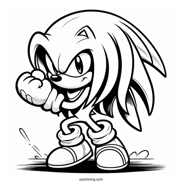 Knuckles The Echidna Coloring Page