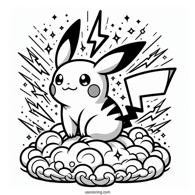 Raichu Coloring Page Head Bolt Pokemon Card