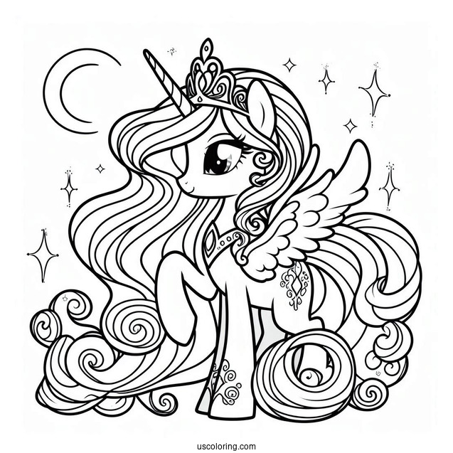 Majestic Princess Celestia Coloring Page