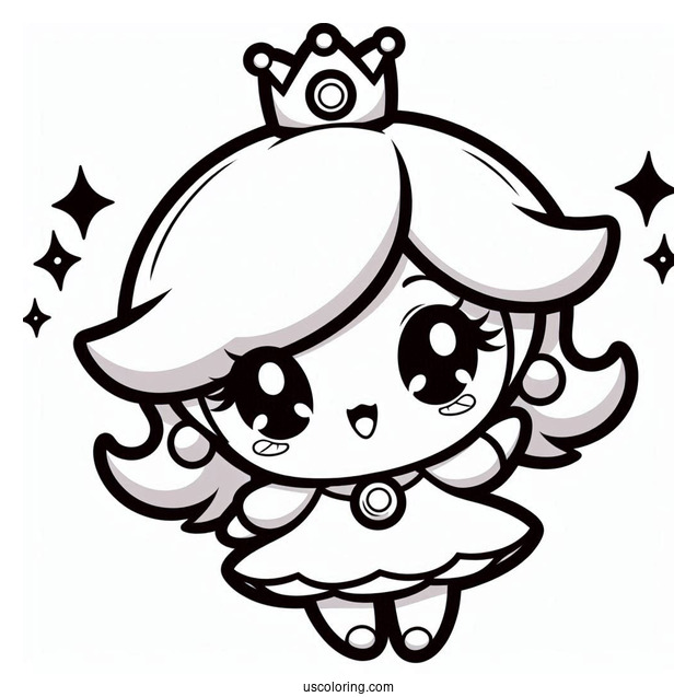 Kawaii Rosalina Coloring Page With Luma For Kids