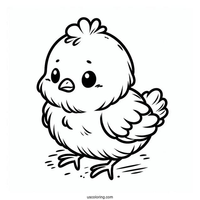 Adorable Baby Chick Coloring Sheet For Kids