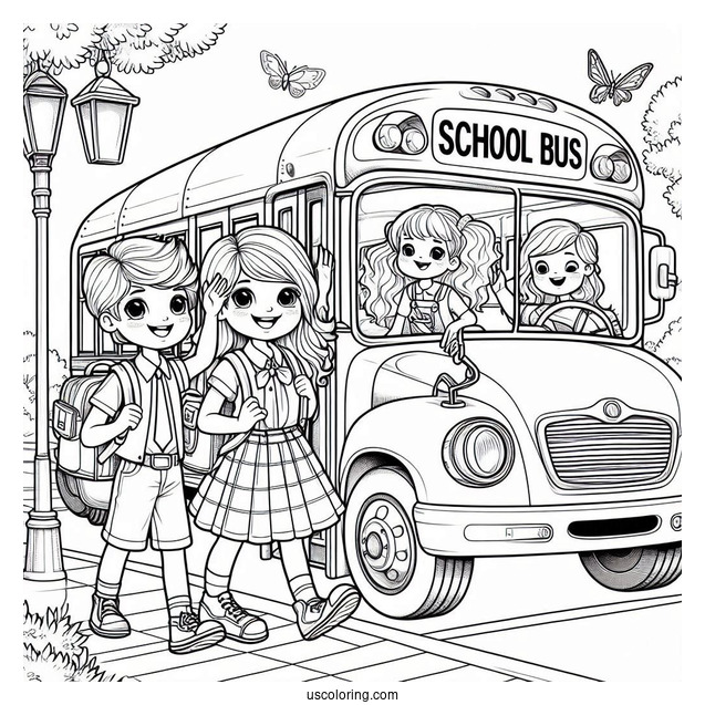Students On School Bus