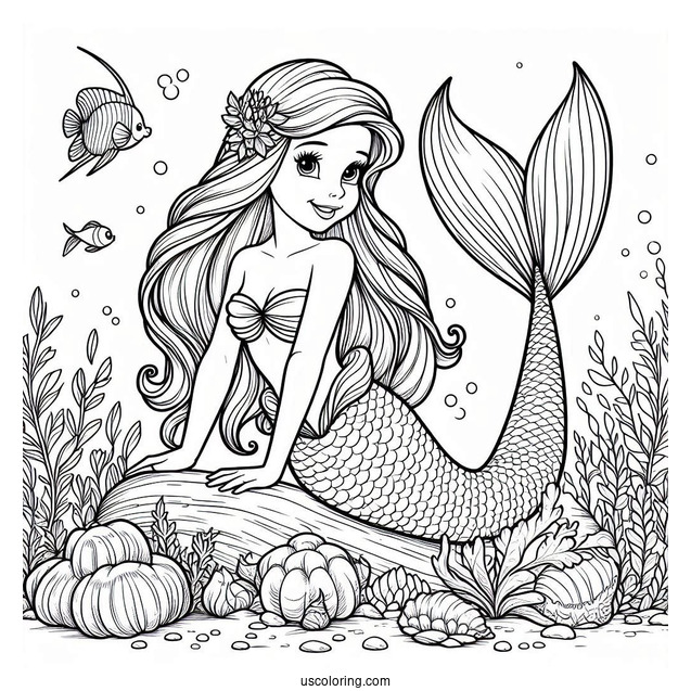 Detailed Little Mermaid Coloring Page