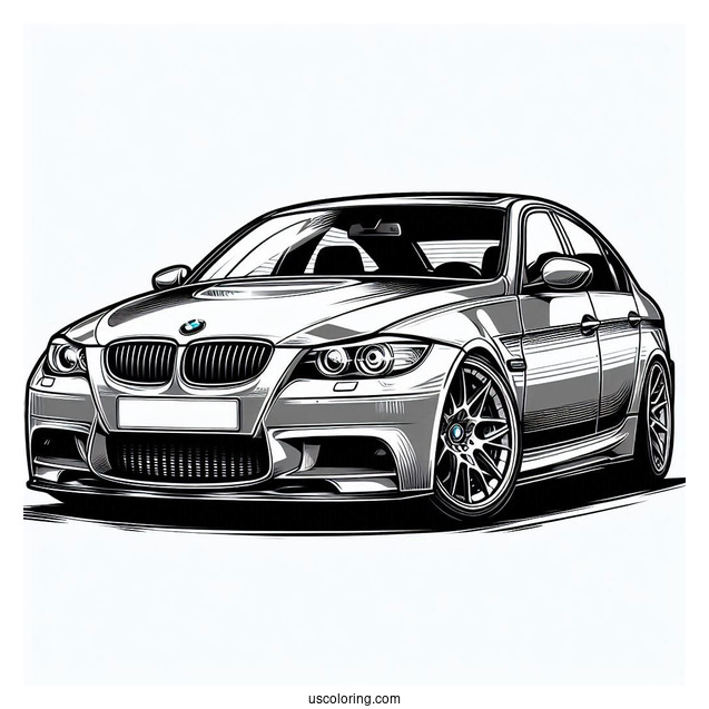 Detailed E92 BMW Coloring Page