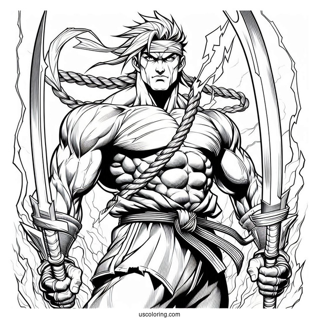 Street Fighter Coloring Page Of Vega With His Sharp Blades