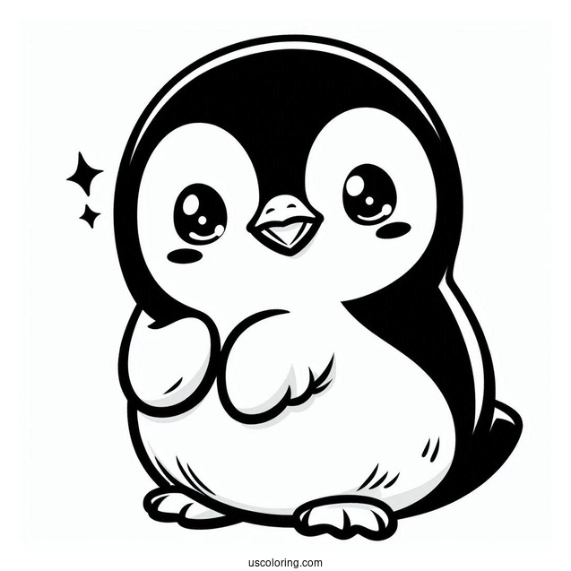 Cute Chinstrap Penguin Coloring Page