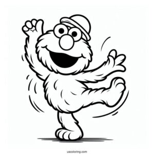 Dancing Elmo Coloring Page