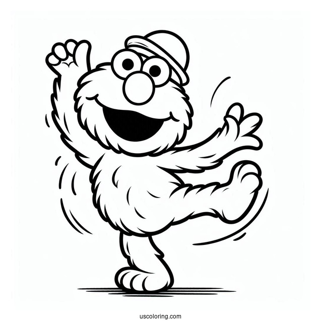 Dancing Elmo Coloring Page