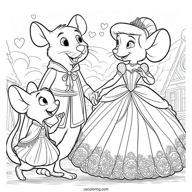 Gus And Jaq Mice Coloring Page For Kids