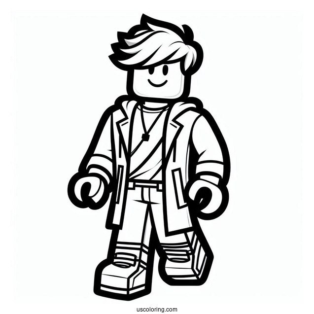 Roblox Guy Coloring Page For Kids
