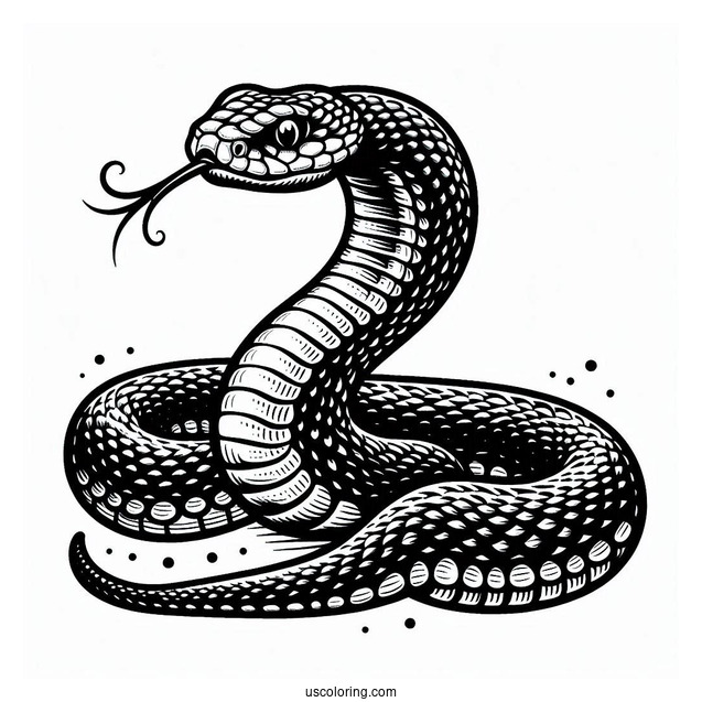 Rattlesnake With Arced Tail In Attack Position