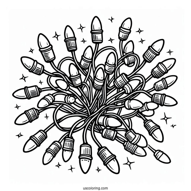 Lots Of Small Christmas Lights To Color