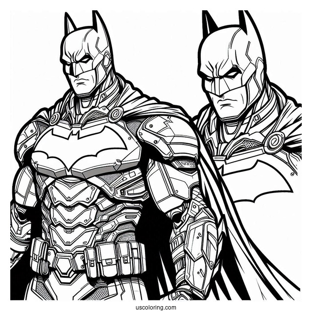 Coloring Sheet Of Batman In Armored Batsuit