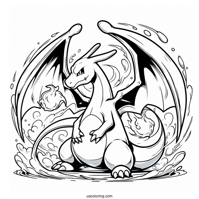 Coloring Sheet Of Charizard Poster