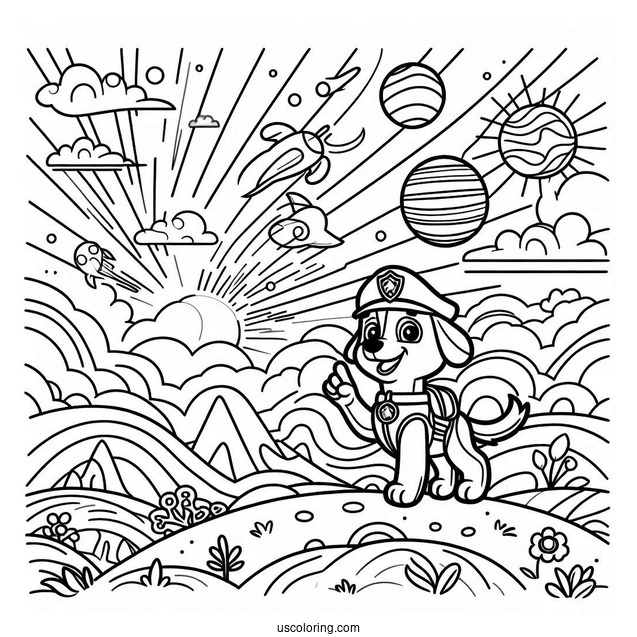 Simple Outline Of Sky To Color For Kids