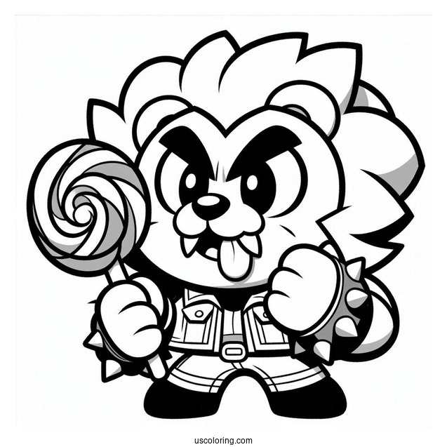 Brawl Stars Coloring Page Of Leon Eating Lollipop