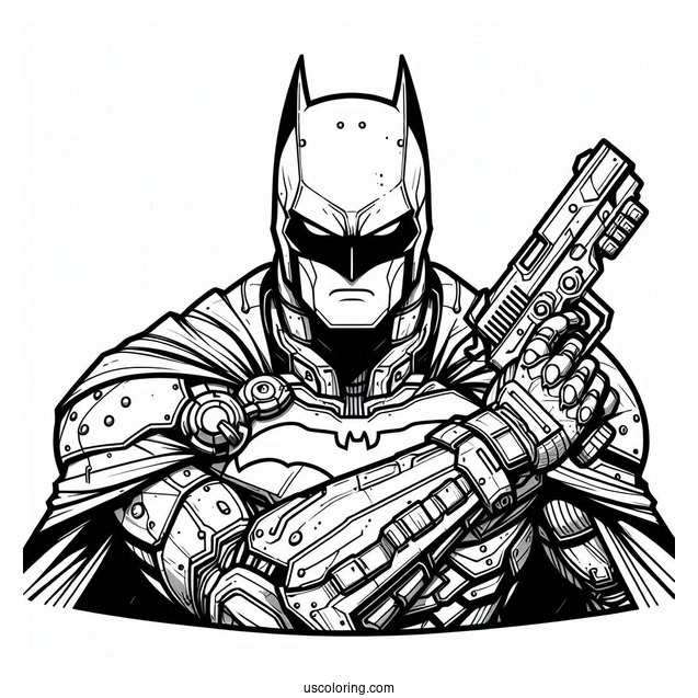 Coloring Sheet Of Batman In Armored Batsuit
