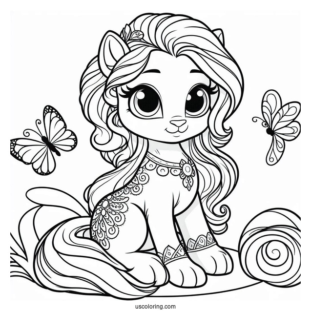 Palace Pets Coloring Page Of Simple Skyla Outline For Preschoolers