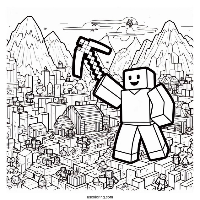 Roblox Minecraft Coloring Page For Kids